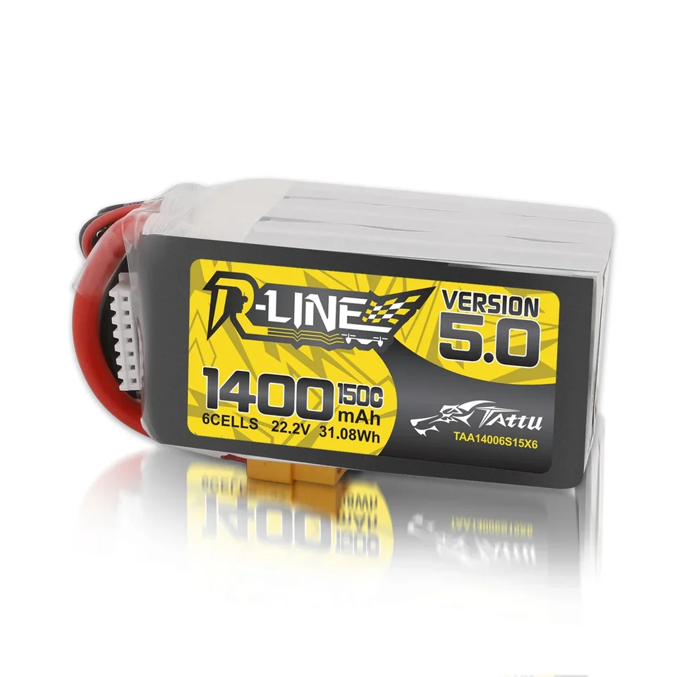 Tattu r-line 1200MAH 1400MAH 6S LiPo batéria 150C XT60 Plug RC Výkon pre 5-palcové lietadlo FPV Racing Multirotor Quadcopter Rám