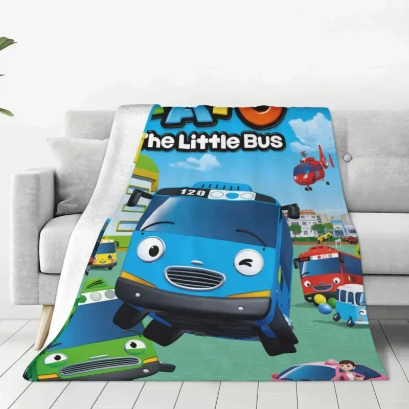 Tayo Little Autobus detské prikrývky vlny Kórea Karikatúra anime pre deti na mieru hádzajte prikrývku pre posteľnú pohovku gauč 200x150cm prikrývka