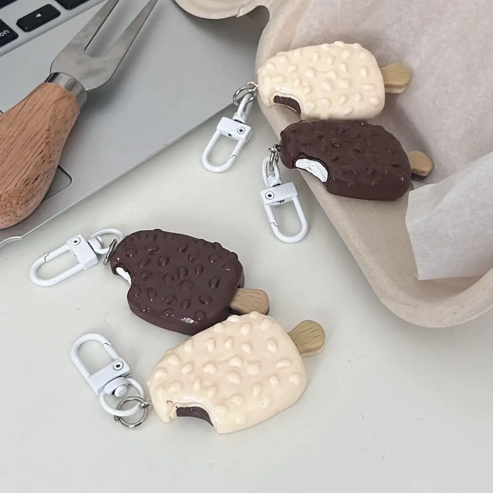 Taška prívesok čokoládová zmrzlina Keychain šperk