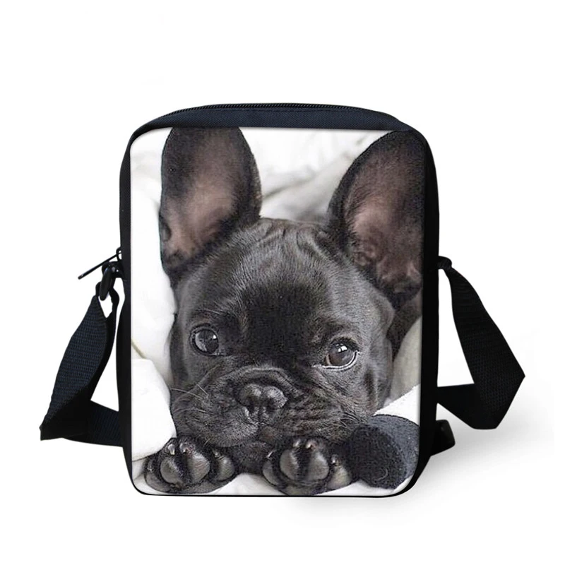 Tašky na rameno Messenger Ženy 3D francúzske buldogové tlač kabelky pre ženy Mini veľkosť materských škôl bagpack dievčatá kniha BAG BAG