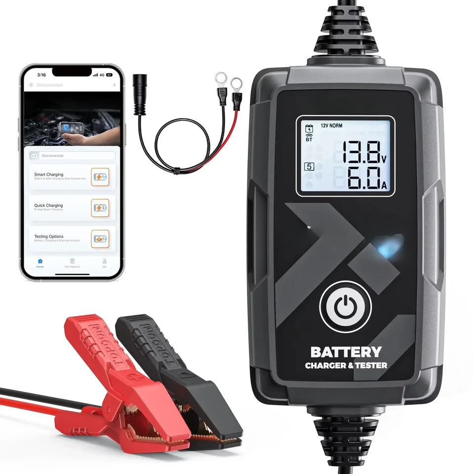TB6000 PRO 12V 6V LCD obrazovka Small Smart App Control 8a/3a/1A Auto Car Litium Battery Tester Analyzátor
