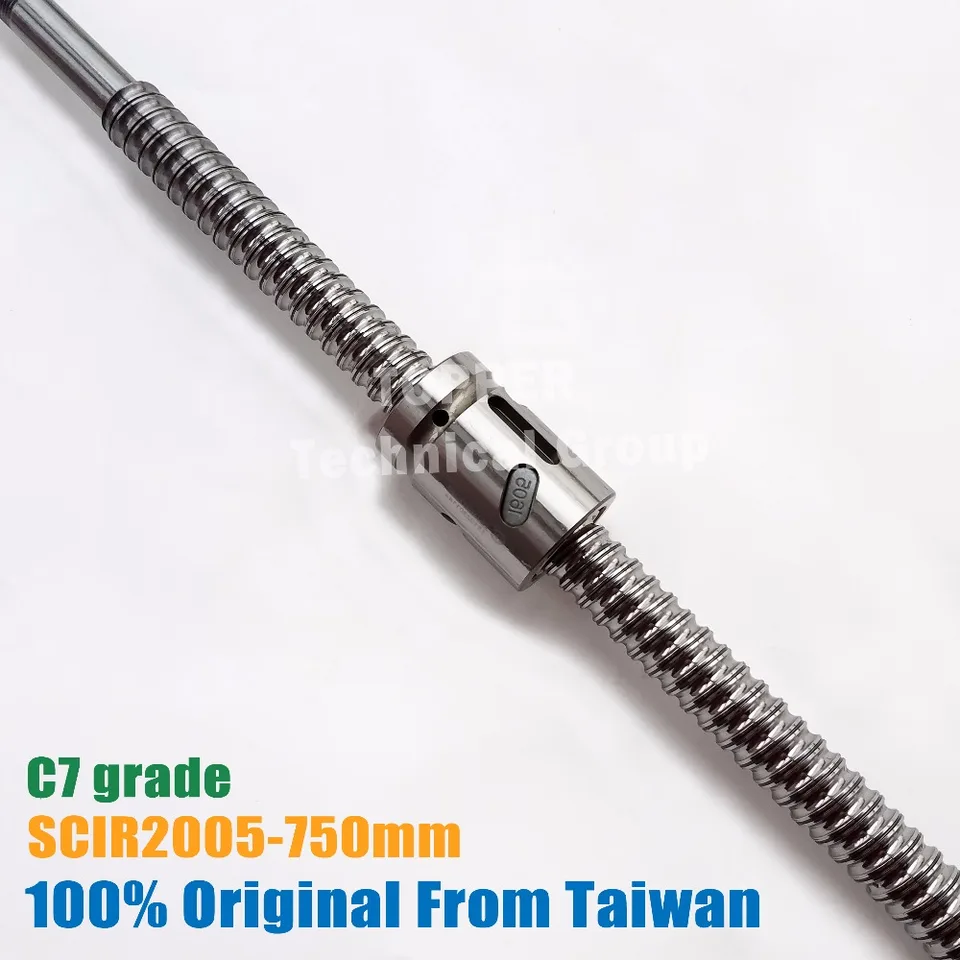 TBI BallScrew 2005 s SCI2005 750 mm bez prírubovej guľovej matice + koniec opracovaný pre CNC DIY Kit Sci