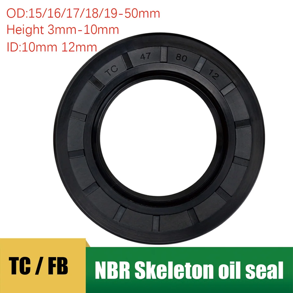 TC/FB/TG4 NBR Framework Oil TEAL ID 12 mm 10 mm 10ks OD 15-50 mm výška 3 mm-10 mm nitrilový butadién gumový tesniaci krúžok tesniaci