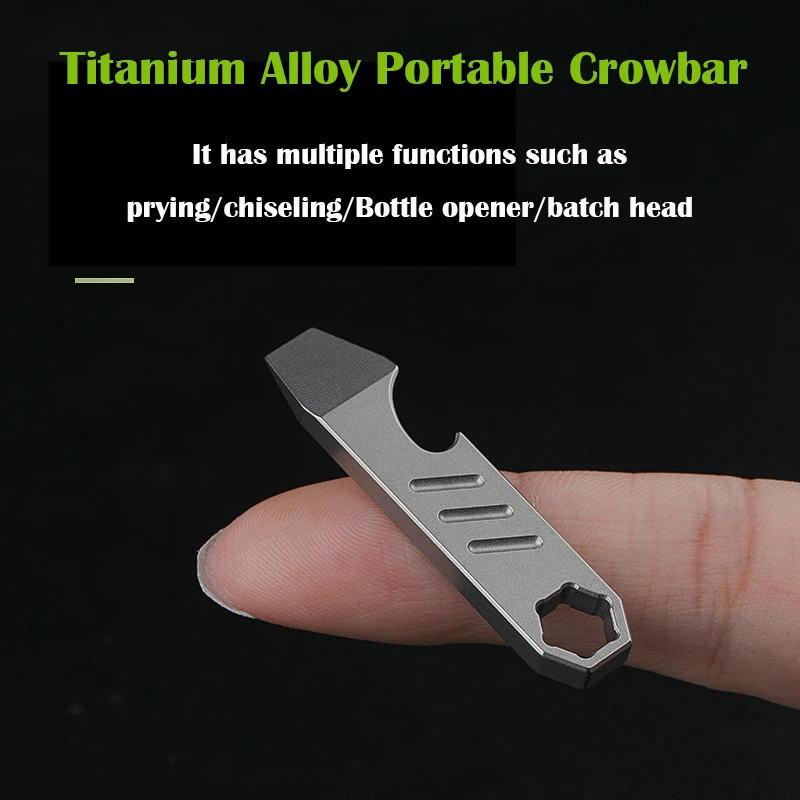 TC4 Titanium Alloy Corbar Fľaša otvárač šesťuholníka Hexagon Wrench Edc Outdoor Survival Self Defence Tools Multifunkčný kempingový výstroj