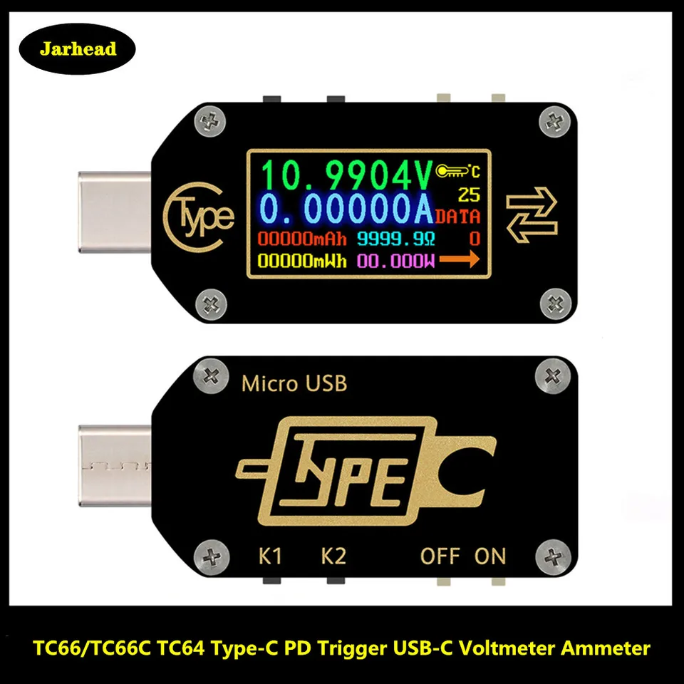 TC66/TC66C TC64 TYP-C PD TRIGGER USB-C Voltmeter Ammeter Ammeter 2-Way Current Meter Multimeter PD nabíjačka USB tester USB