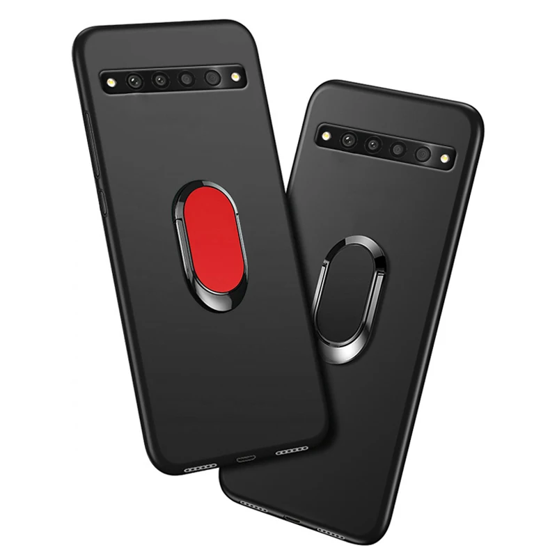 TCL 10 plus (T782H) puzdro Luxusné 6,47 palca mäkké silikónové čierne červené modré magnetický držiak na autá Ring Tcl 10 plus kryt
