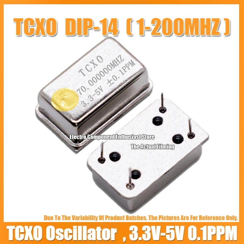 TCXO v plnej veľkosti 70M 70 MHz 70 000 MHz obdĺžniková teplota kompenzovaná kryštálový oscilátor Dip-14 Vysoká presnosť 3,3V-5V ± 0,1 ppm