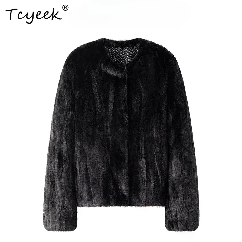 Tcyeek 100% Mink kožušina Ženy Luxusné kožušiny pre dámske zimné bunda Žiari oblečenie nové vo vonkajších odevoch Abrigos Mujer
