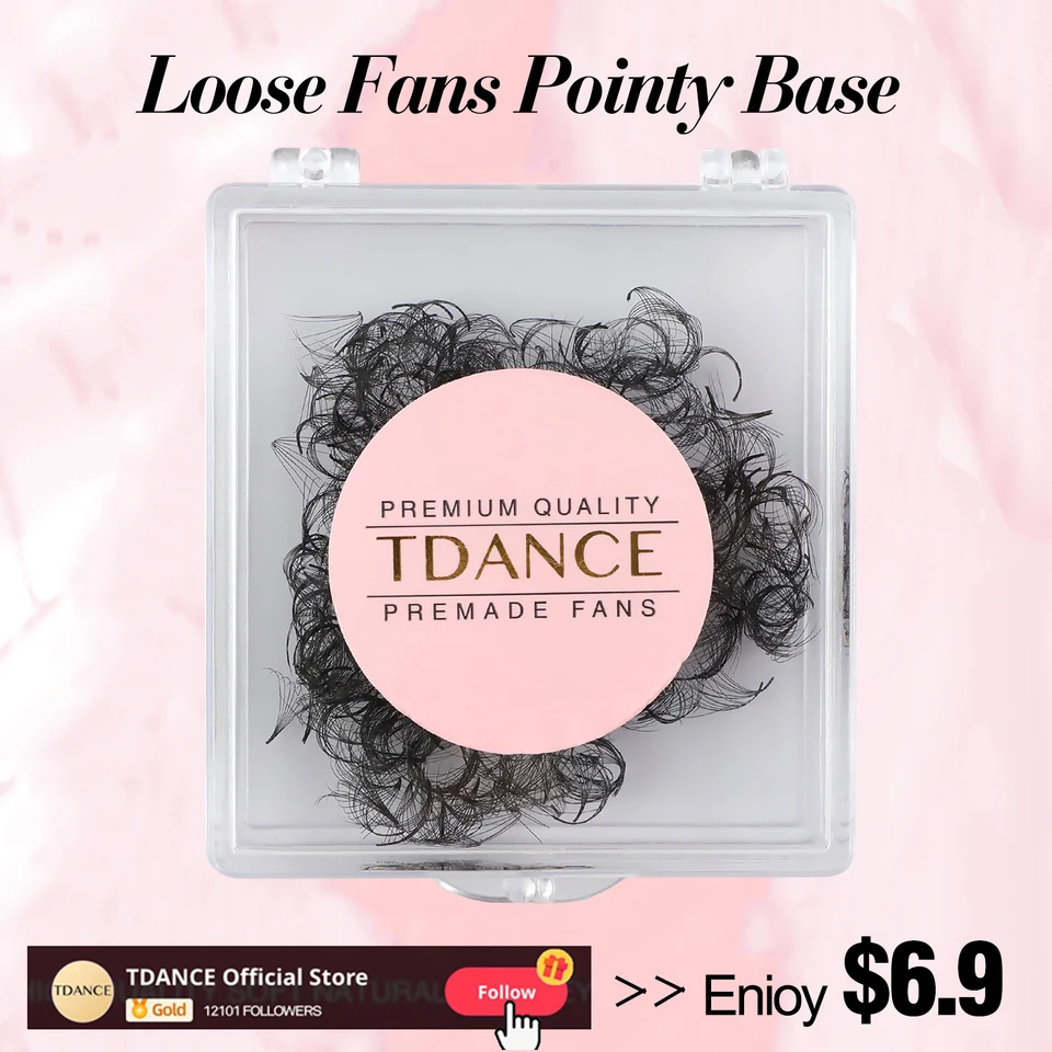 Tdance 500fans špicatá základňa voľných ventilátorov Profesionálny stredný stonka ostrý tenký objem objemov fanúšikov špicatej základne predlžovania mihalníkov