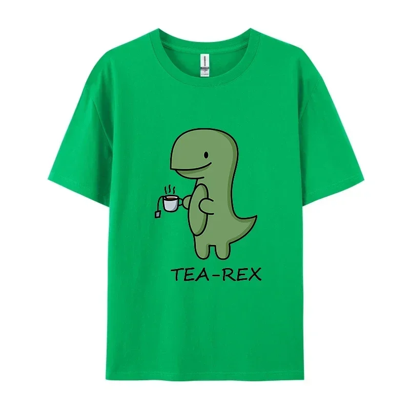 TEA REX 100% bavlnená tričko pre mužov, ženy vtipné dinosaurové trendy tričko módne krátke rukávy Topy Pohodlné oblečenie