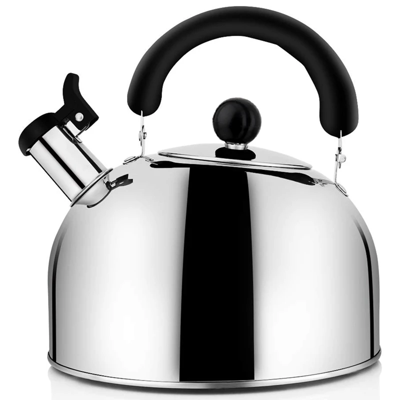 Tealová kanvica píšťalka čajový hrniec, čajové kanvicy z nehrdzavejúcej ocele pre čajové hrnce pre vrchol kachlí, 4,3QT (4-litrová) veľká kapacita s CA