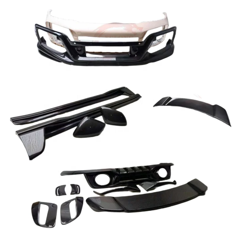 Tech Style Suché uhlíkové vlákno predný nárazník bočná sukňa Zadný difúzor zadný spojler kapucňa Vent BodyKit pre Porche 992 Turbo S