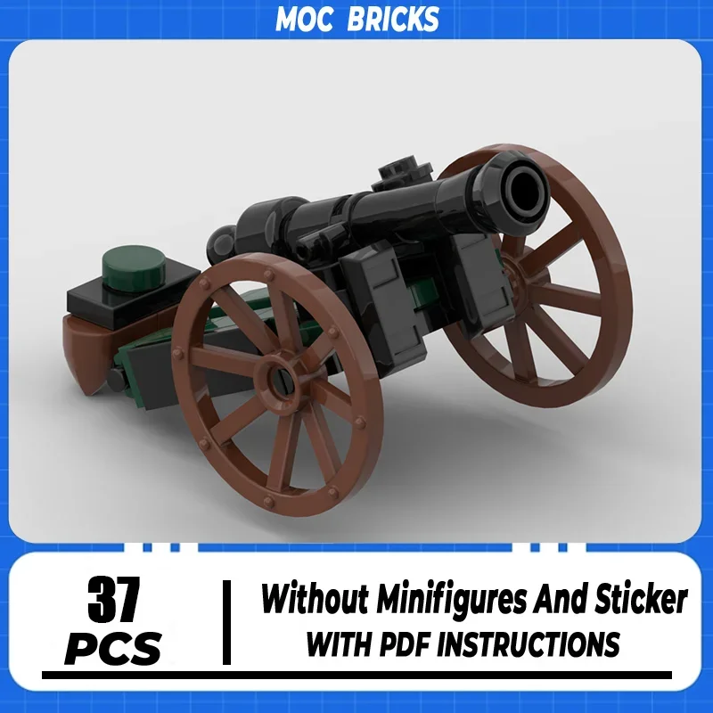Technické tehly stredoveké 12 libier Howitzer Model MOC Building Blocks DIY Zostava DIY Black Falcon Knight's Castle Hračky pre