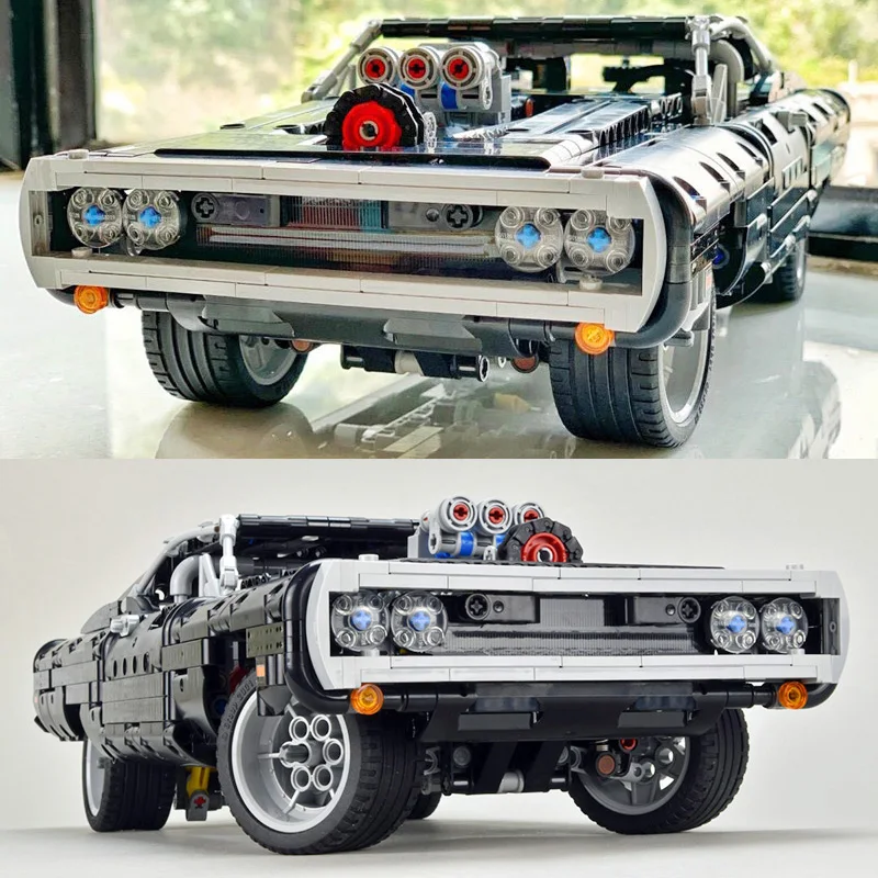 Technický 42111 Fast and Furious Dodge Dodge Charger Race Build Car Bloft Set Model MOC Zostavujú tehly hračky pre detské darčeky