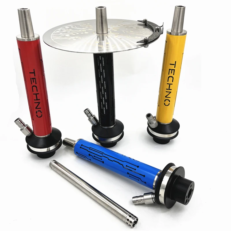Techno Shisha HookAh Modle Modle Odnímateľný hliníkový stonkový trakčný riadiaca voda Fajčiarske potrubie Sheesha Narguile Cachimbas Príslušenstvo