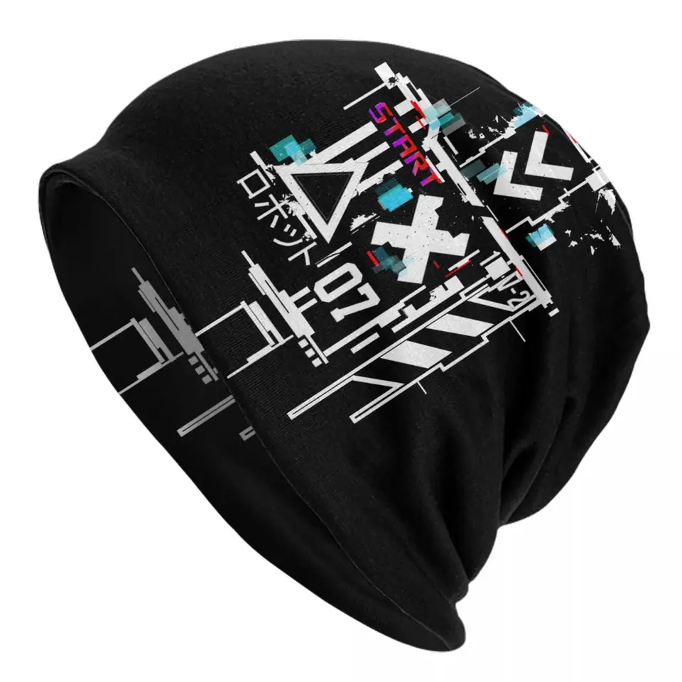 Techwear lebky čiapky čiapky unisex zimné teplé pletenie klobúk japonská budúca technológia na ulici Wear