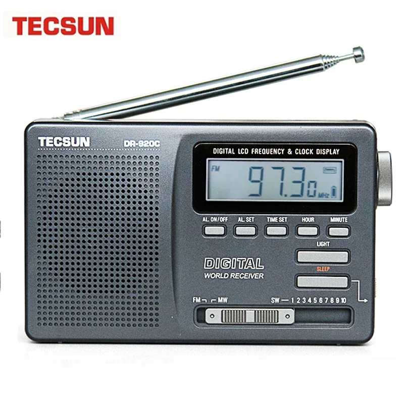 Tecsun DR-920C Digtal FM Radio Display FM/MW/SW Multi Band Prenosné rádio Full Band Clock Radio Radio