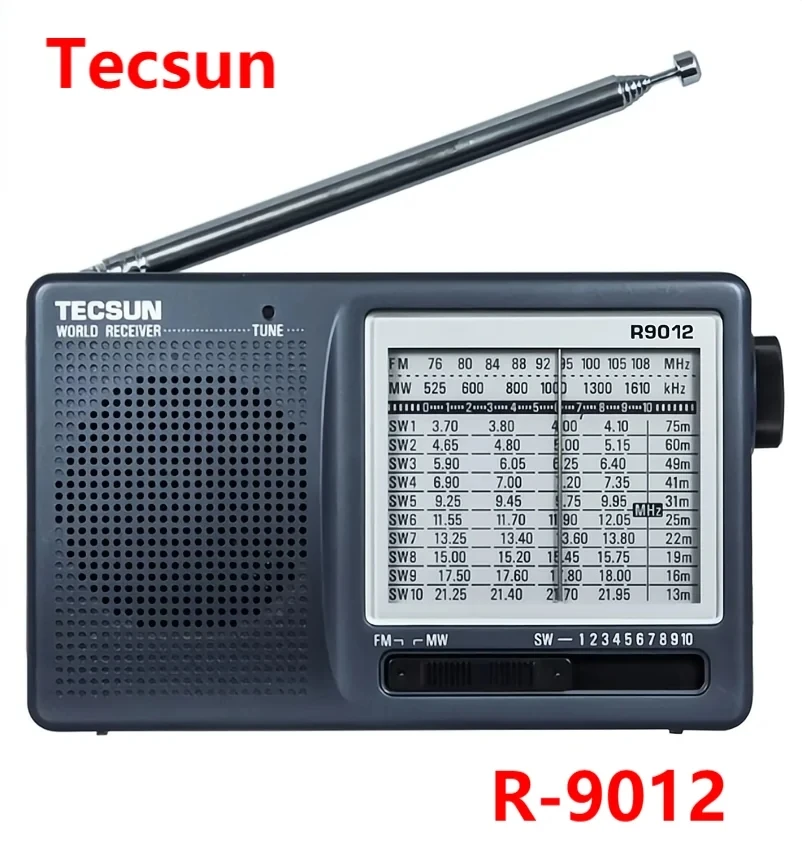 TECSUN R-9012 FM/AM/SW 12 pásma Prenosný vreckový štýl Rádio prijímača vysokej citlivosti