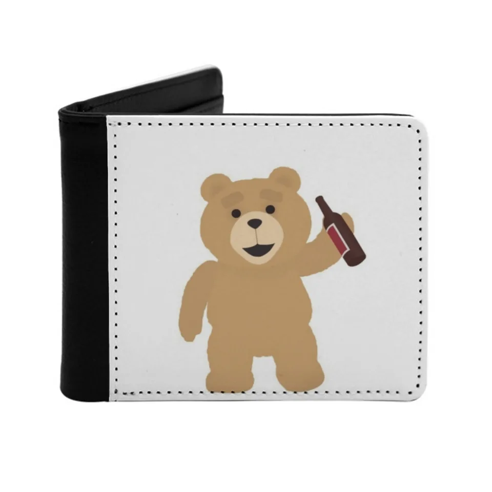 Ted Thunder Buddies for Life Men Men Dámske kožené peňaženka kreditná karta držiteľ peňaženka Krátke kabelky Ted Film Bear Seth Comedy Film
