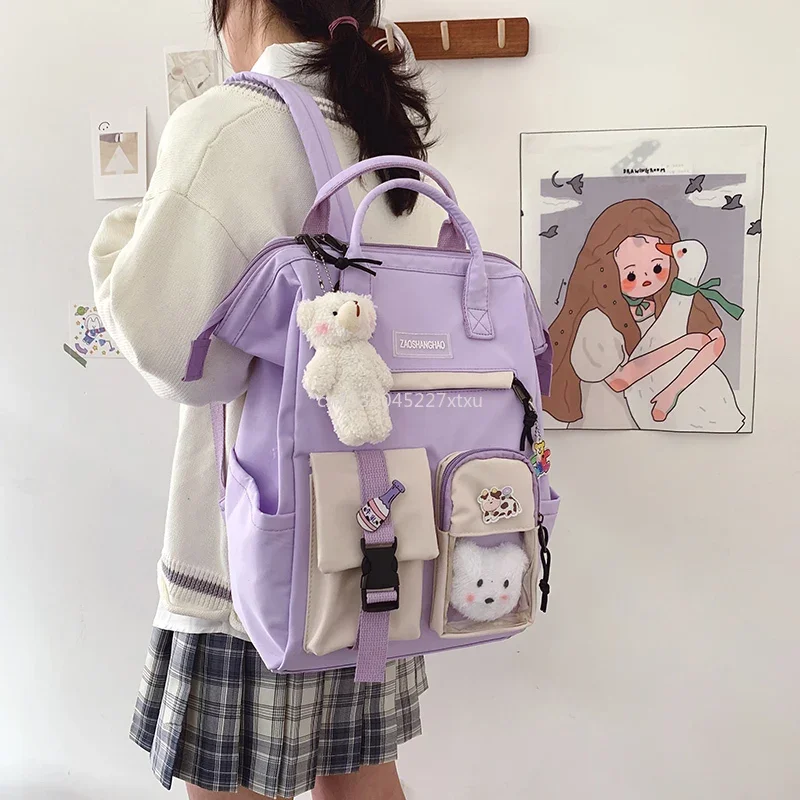 Teddy Bear Pastel batoh dievča vodotesné cukrovinky farby batohy Fancy High School Tašky pre dospievajúce dievča roztomilý cestovný batoh