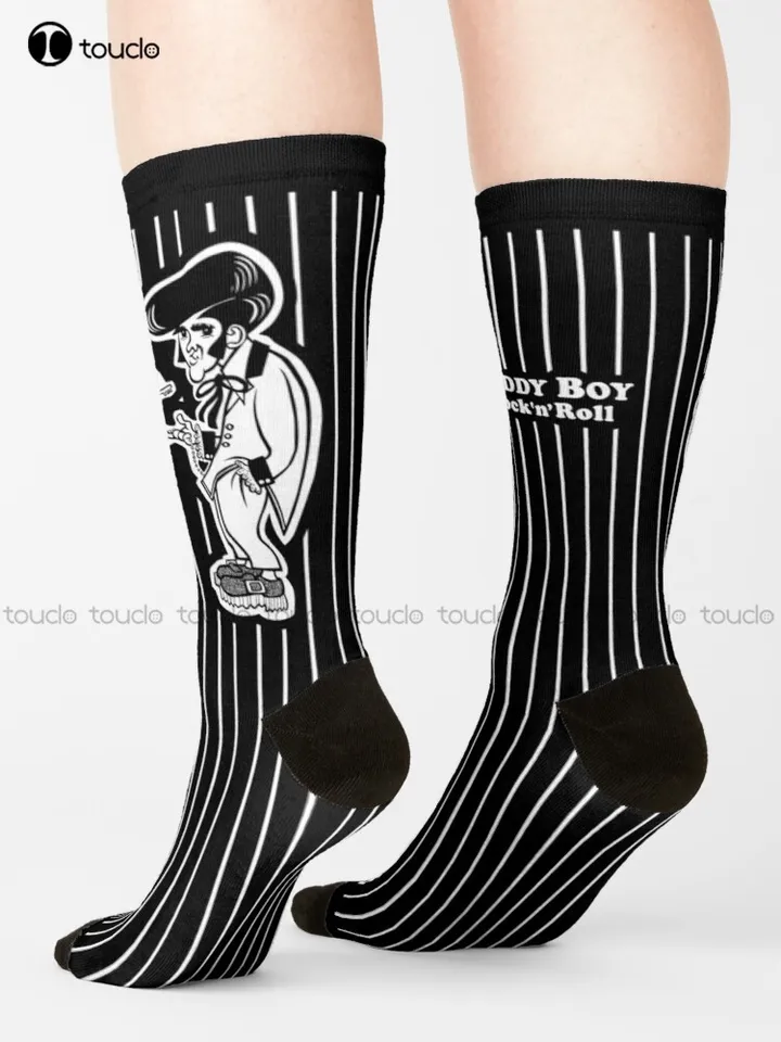 Teddy Boy ponožky dámske čierne ponožky unisex dospelé dospievajúce mládežnícke ponožky 360 ° digitálna tlač harajuku streetwear gd hip hop darček retro retro