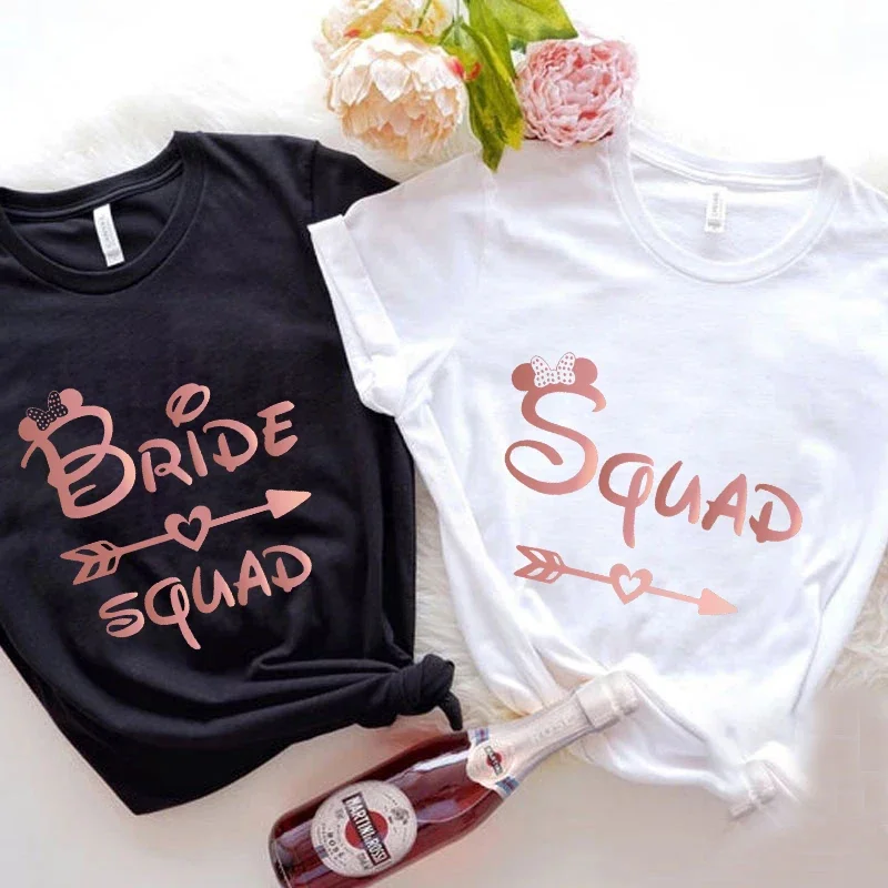 Tee tričko Budúce tímové nevesty Squad Tops dievča svadobné svadobné blúzky Single Blagewell Y2K oblečenie bakalárske sliepky evjf Tees