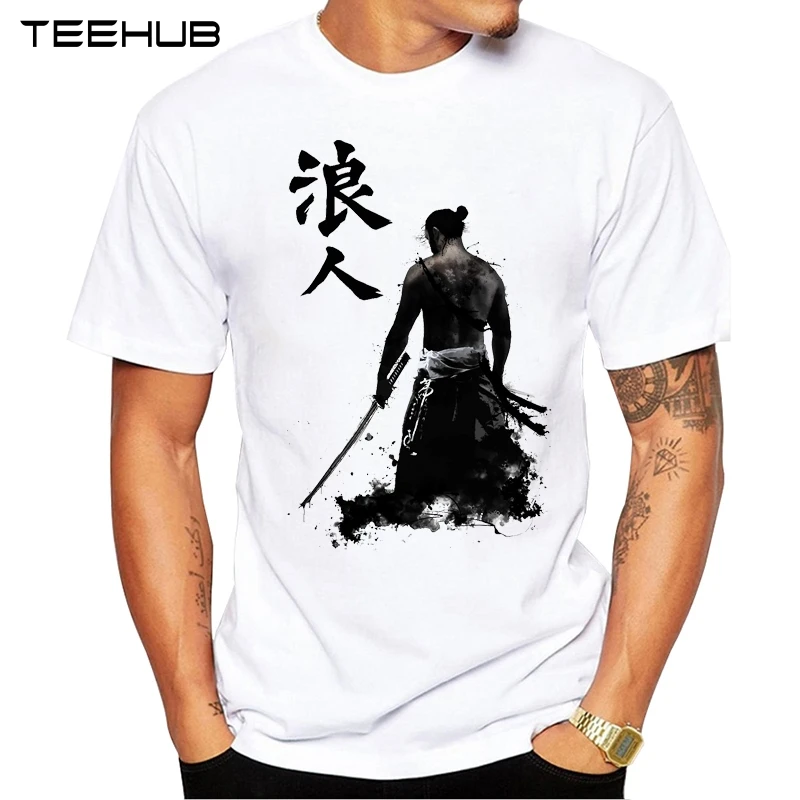Teehub Teehub leto móda Japan Armored Samurai tlačené príležitostné tričko krátke rukávy Populárny dizajn