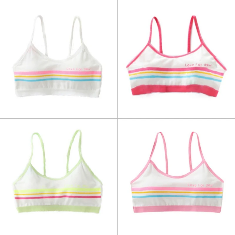 Teen Girl Bra Cotton Soft Kids Underwear Underwear Colorful Young Dievča