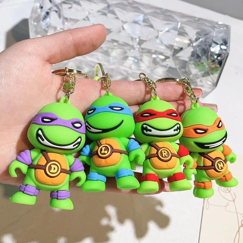 Teenage mutant ninja korytnačky Keychain Raphael Donatello akčná figúrka Model PVC Duzdené dekorácie Cartoon Doll Hračky darček