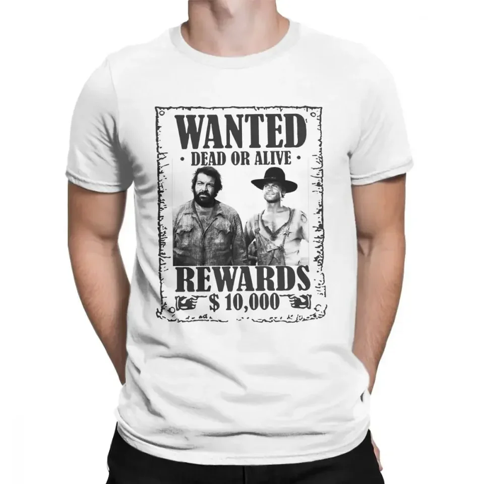 Tees Grafické vrcholy Vintage Tričko tričko muži Bud Spencer Terence Hill Want Lo Chimavano Classic Epic Movie Tshirt Tshirt