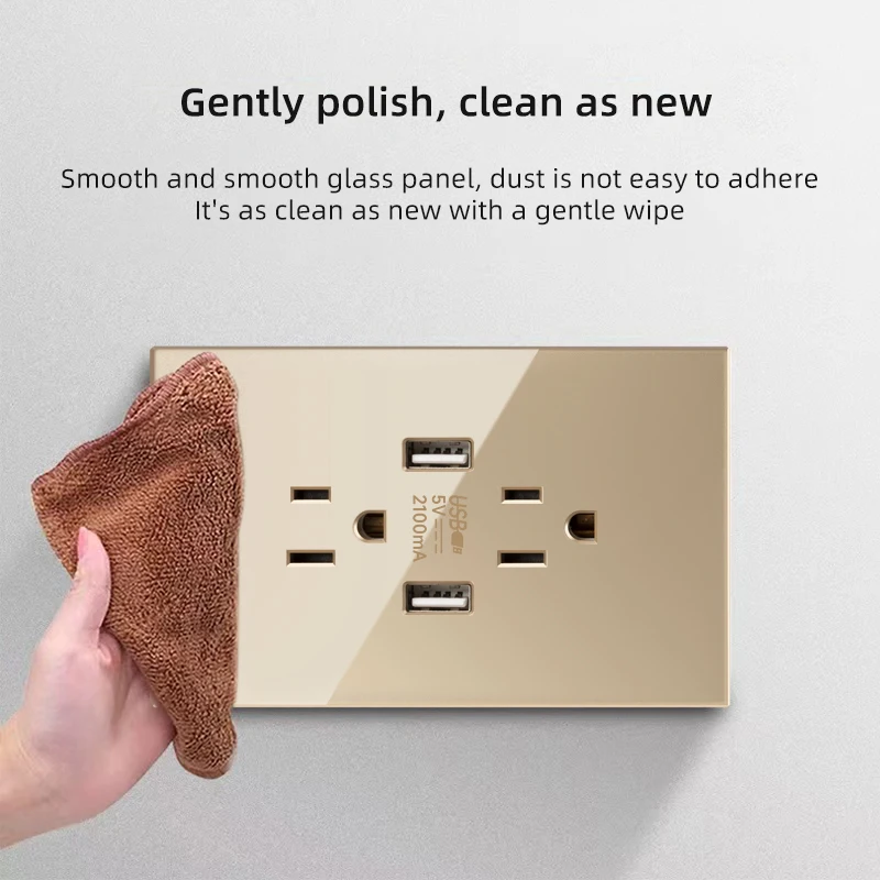 TEHERPOW Thajsko American Standard Dual USB Wall Socket Type C 3.1A Rýchle nabíjacie záplata Patch Board Smart Home Appliance Plug Adapter