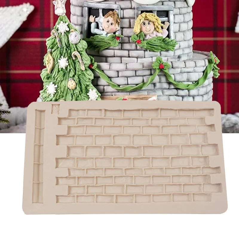 Tehlová stena Hrad textúra Silikónová forma fondant sušienky cukrovinky Čokoládová forma Epoxidová živicová formy