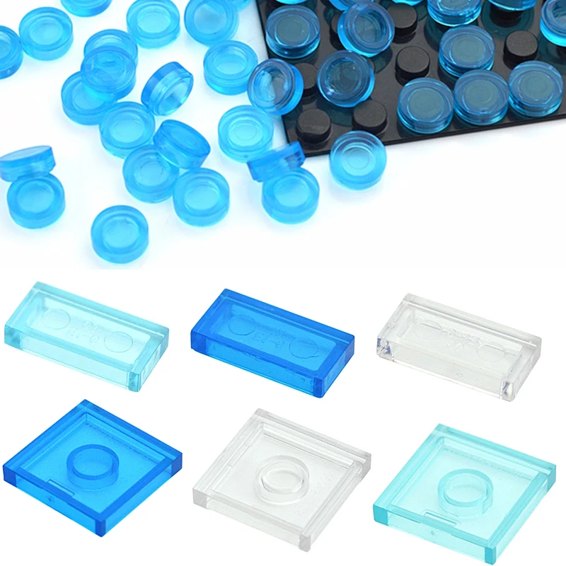 Tehly žiarovky priehľadné 1x1 veľkosť DIY stavebné bloky tenké figúrky kreatívna morská voda kompatibilná 4073