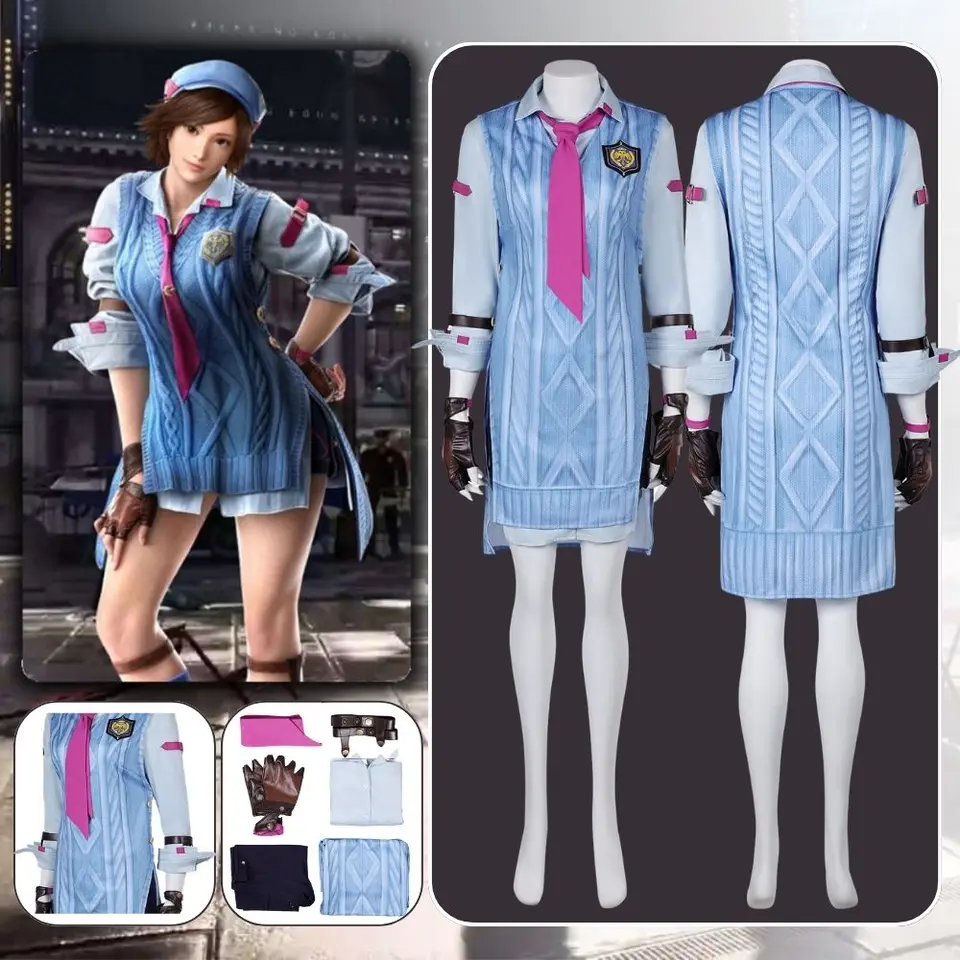Tekken 8 Asuka Kazama Cosplay Fantasia Maskovanie pre dospelých žien šaty šortky kravaty oblečenie Halloween Carnival Party oblečenie