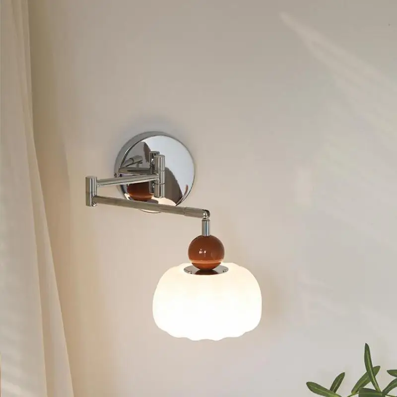 Tekvica nočná LED čítanie nástenná lampa francúzska priemyselná spálňa Svätý vinobranie krém v štýle hotela Hotelová izba vnútorné steny svietidlá