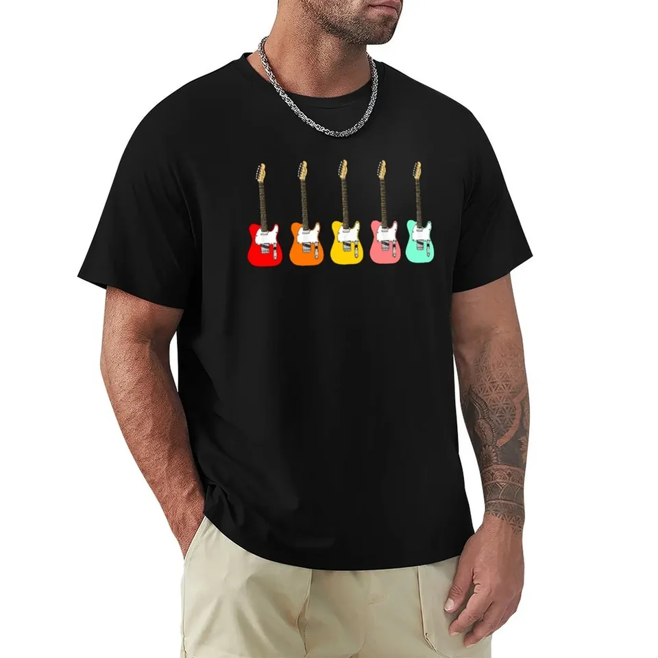 Telecaster Electric Guitars Tričko anime tričko Tshirt Custom Trithed Graphic Tee Short Ruckve Tee Men