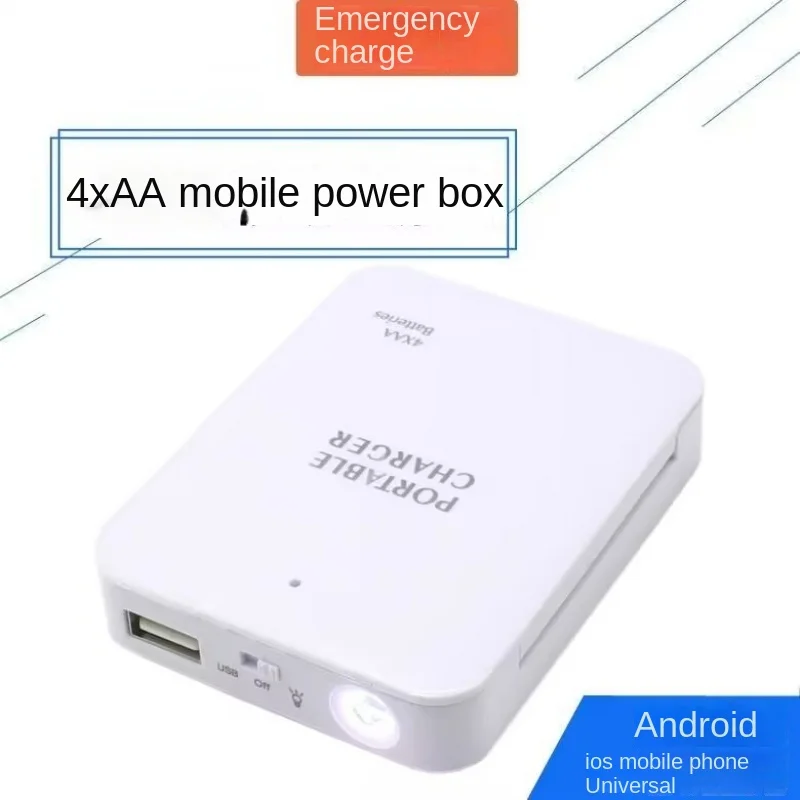 Telefón 4AA batéria núdzová nabíjačka AA batéria Power Bank AA Battery Box Charger 4AA Powerbank Núdzová nabíjačka USB Outdoor