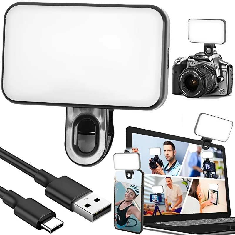 Telefón Selfie Light Video Conference Lights Prenosné LED svetlo kompatibilné prenosné klipy s 3 svetlom pre diaľkovú prácu živý stream