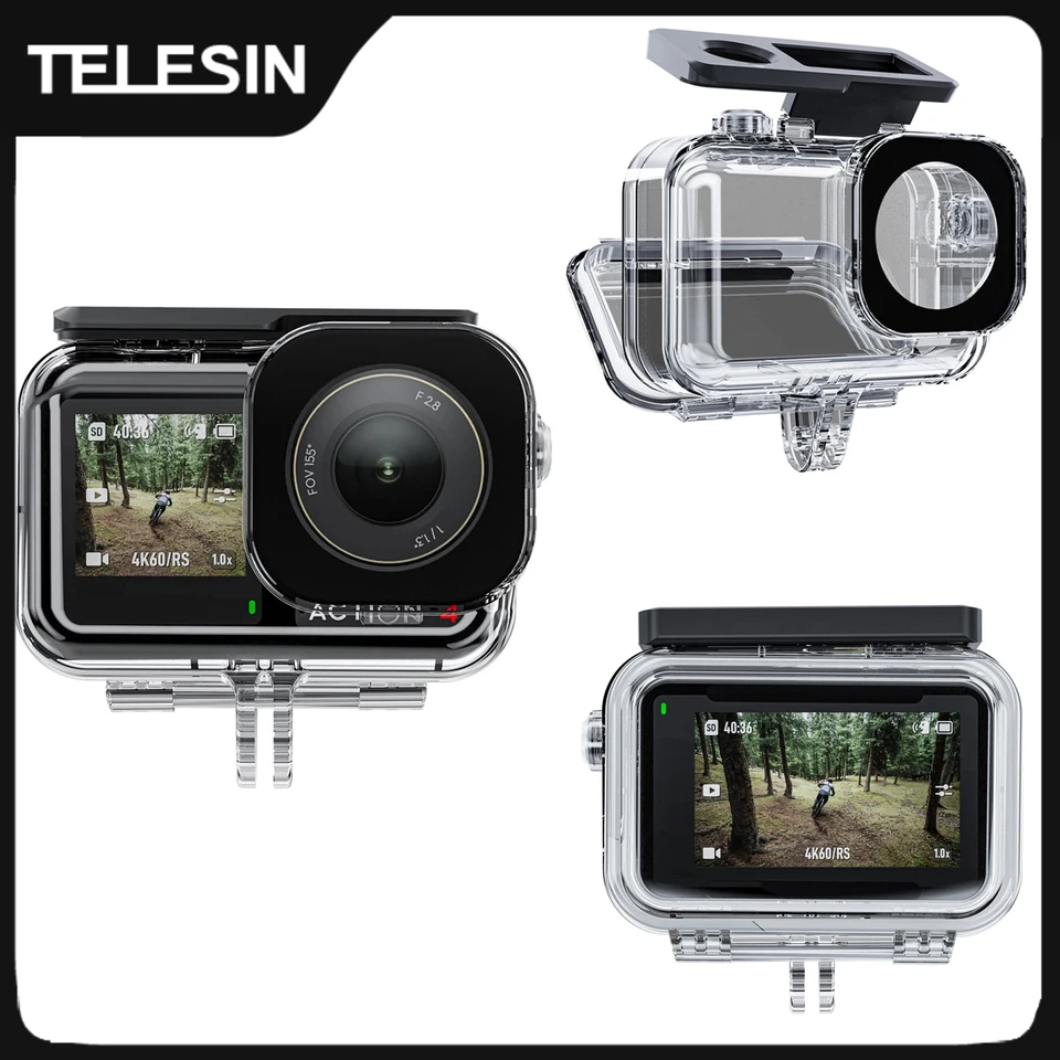 TELESIN 45 m nepremokavé puzdro na puzdro pre DJI Osmo Action 3 4 5Pro pod vodou