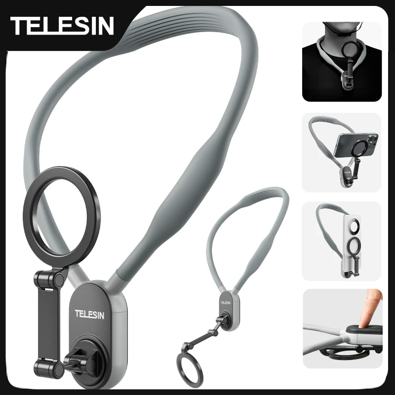 Telesin Silikónový telefón Magnetický krk Mount Rýchle uvoľnenie Hold pre iPhone 15 14 13 12 11 11 Samsung Huawei Xiaomi Telefónne príslušenstvo