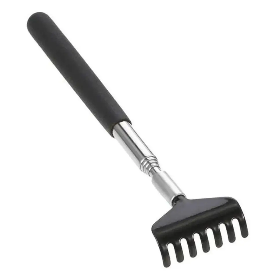 Teleskopický škrabanec Scratcher Backscratcher Massager Metal Coverless Ocel Nástroj s prenášajúcim vreckom