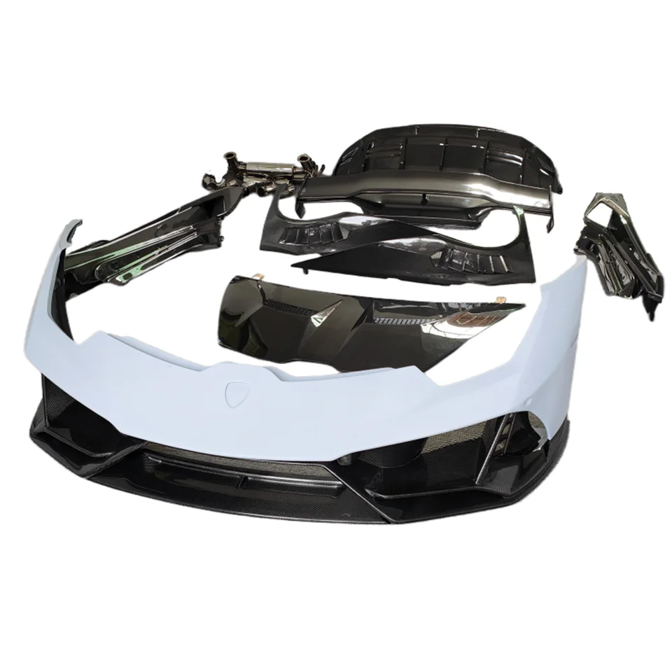 Telesná súprava Hood Mudguard Upgrade Spoiler pre Upgrade pre Lamborghini LP610 Horúce predávajúce EVO Style Semi Uhlíkové vlákno predné a zadné nárazníky