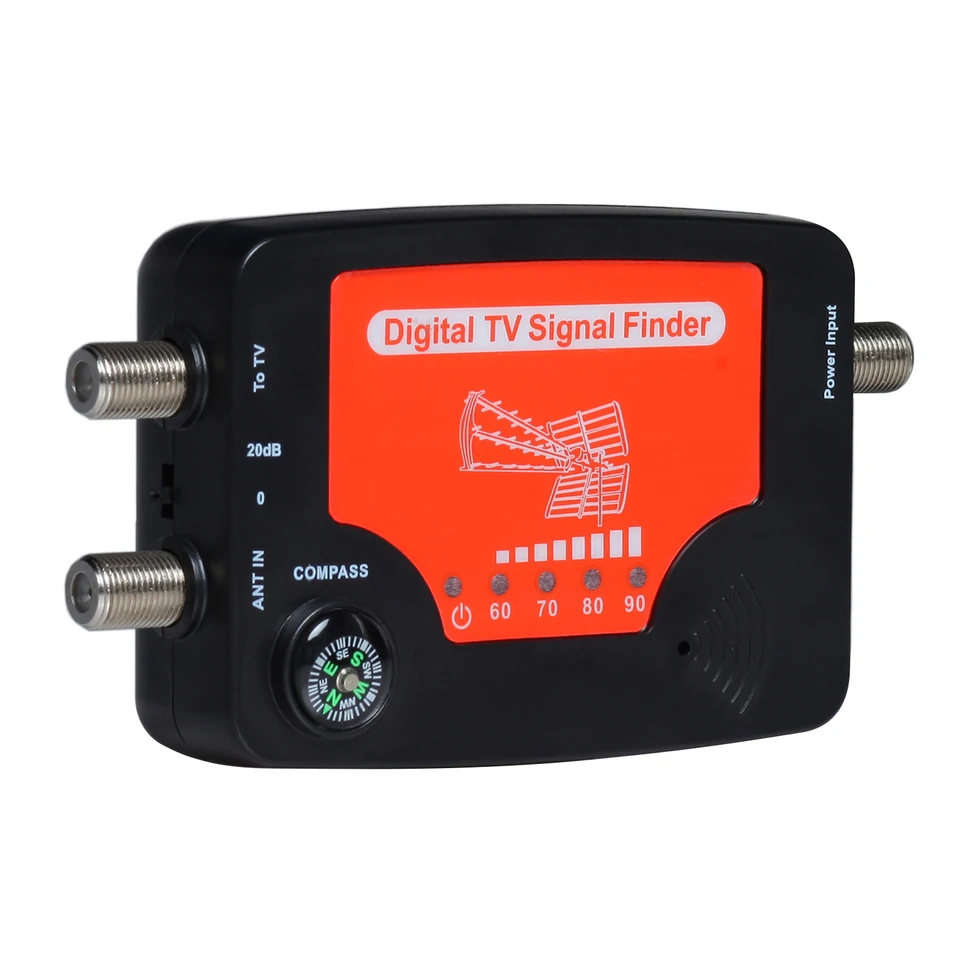 Televízna anténa Signal Strenter Finder LED displej televízneho nálezu signálu Signal Signal Signal Signal s bzučiakom alarmom DC 9V