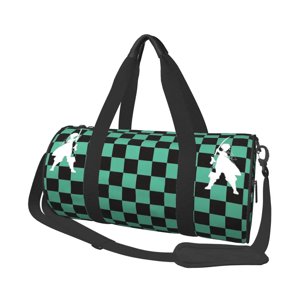 Telocvičňa Anime Demons Slayers Sports Bag Gym Adsessories Tanjiros Green Black Chareboard Men Kabelka Novinka cestovná fitnes taška