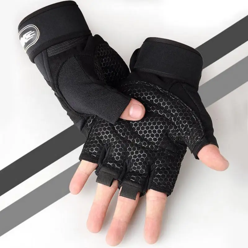 Telocvičňa Fitness Highwweight Training Rukavice Men Men žien Body Building Half Finger Non-Slip Rukavice zápästia podporujú vzpieranie športy