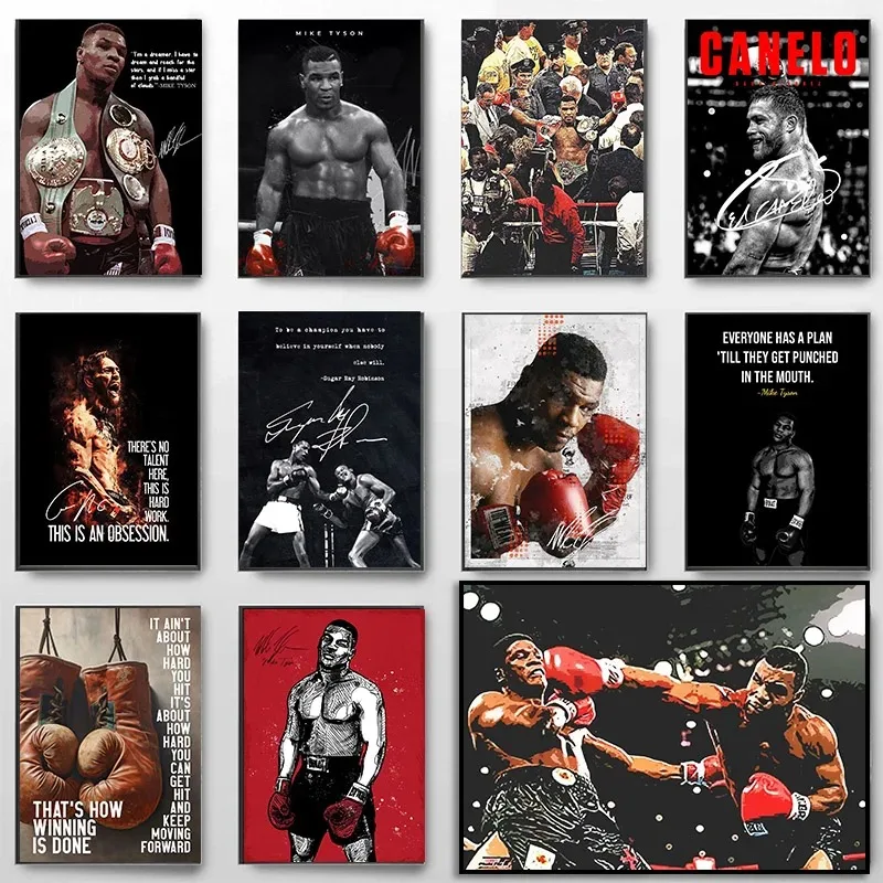 Telocvičňa inšpiratívne citáty boxerské legendy Mike Tyson plagát maľba nástenná maľba