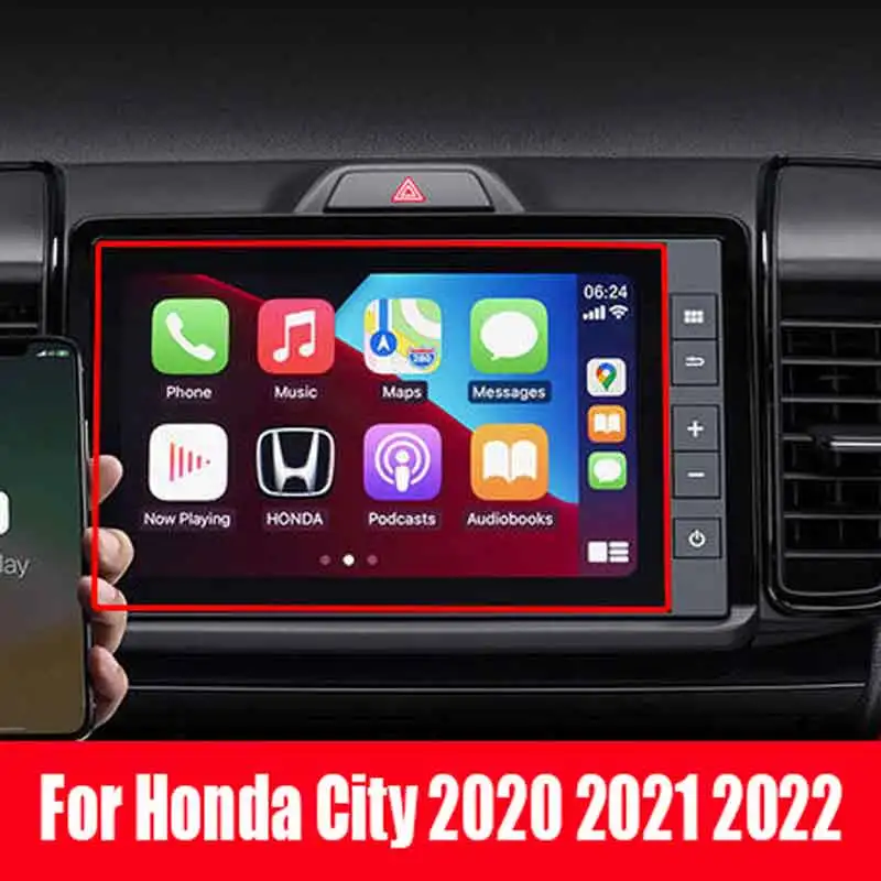 Temperované sklo film pre Honda City 2020-2022 Infotainment Infotainment Radio GPS navigačnú obrazovku Interiérové ​​príslušenstvo