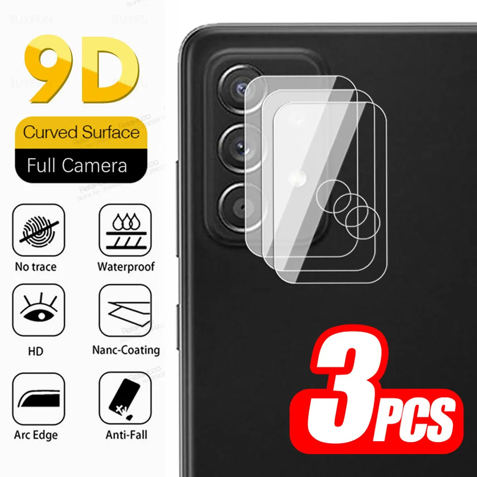 Temperované sklo kamery 3ks pre Samsung Galaxy A52 A72 A32 A12 A21S A42 A02S A51 A71 A31 M51 ochranný filmový film