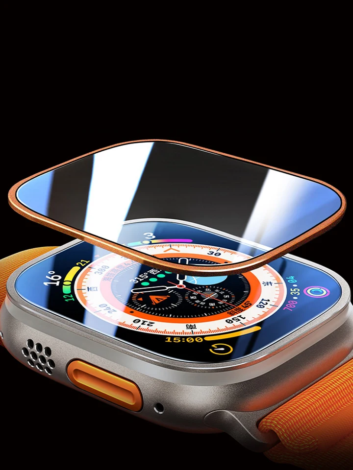 Temperované sklo pre Apple Watch Ultra 49 mm titánový kovový ráme