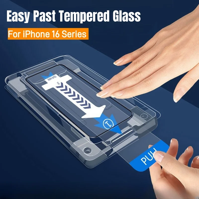 Temperované sklo pre iPhone 16, 16pro, 16 Pro Max, 16Plus Ochranné One Click Easy Minulý chránič obrazovky